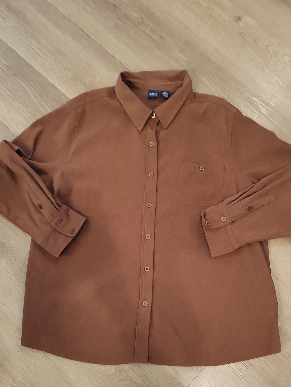 Basic Editions Womens 2x Button Down Fall Shirt